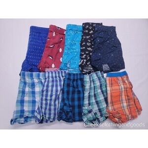 Lot of 10 Old Navy/Jockey Boxer Briefs Pajamas‎ Shorts Mens size SMALL